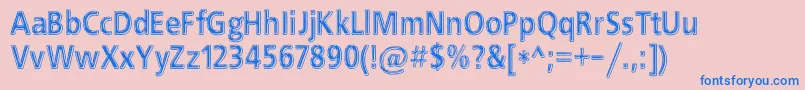 フォントBchrome – ピンクの背景に青い文字