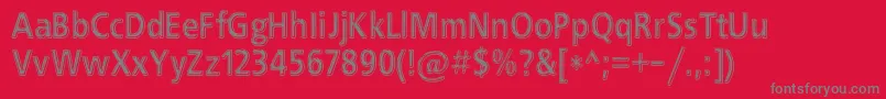 Bchrome-fontti – harmaat kirjasimet punaisella taustalla