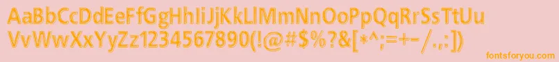 フォントBchrome – オレンジの文字がピンクの背景にあります。