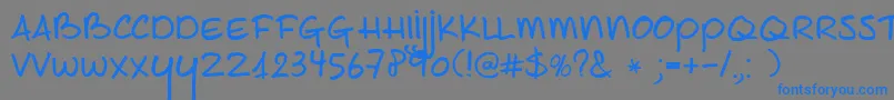 DkJoeSchmoe Font – Blue Fonts on Gray Background