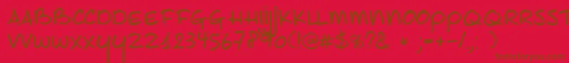 DkJoeSchmoe Font – Brown Fonts on Red Background