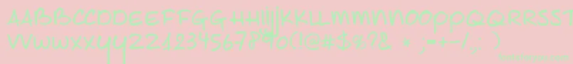 DkJoeSchmoe Font – Green Fonts on Pink Background