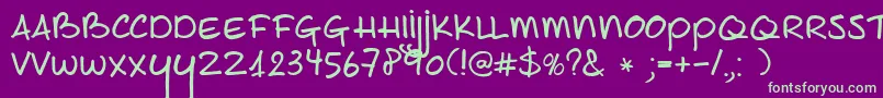 DkJoeSchmoe Font – Green Fonts on Purple Background