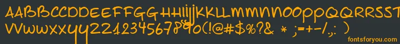 DkJoeSchmoe Font – Orange Fonts on Black Background