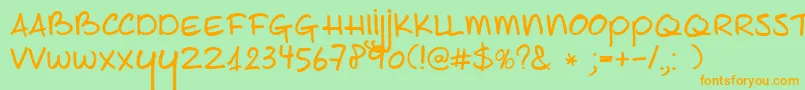 DkJoeSchmoe Font – Orange Fonts on Green Background