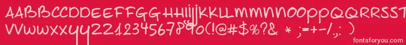 DkJoeSchmoe Font – Pink Fonts on Red Background