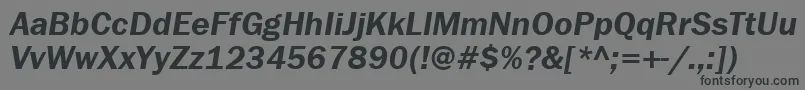 FranklingothdemiettItalic Font – Black Fonts on Gray Background