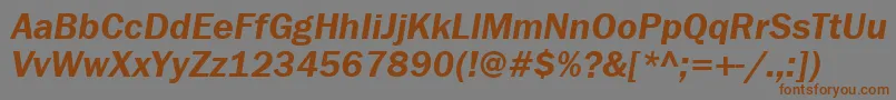 FranklingothdemiettItalic Font – Brown Fonts on Gray Background