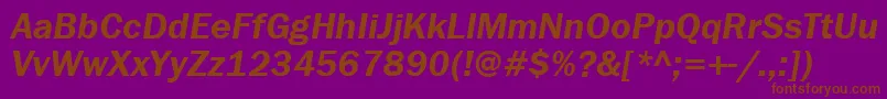 Czcionka FranklingothdemiettItalic – brązowe czcionki na fioletowym tle