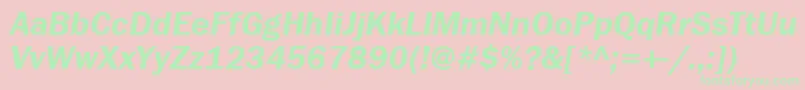 FranklingothdemiettItalic Font – Green Fonts on Pink Background