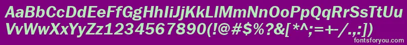fuente FranklingothdemiettItalic – Fuentes Verdes Sobre Fondo Morado