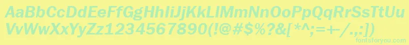 FranklingothdemiettItalic Font – Green Fonts on Yellow Background