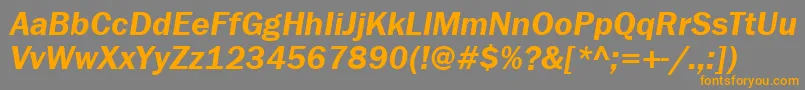 FranklingothdemiettItalic Font – Orange Fonts on Gray Background