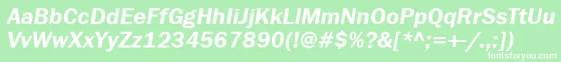 FranklingothdemiettItalic Font – White Fonts on Green Background