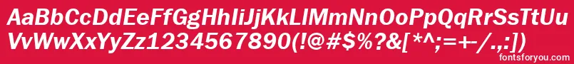 FranklingothdemiettItalic Font – White Fonts on Red Background