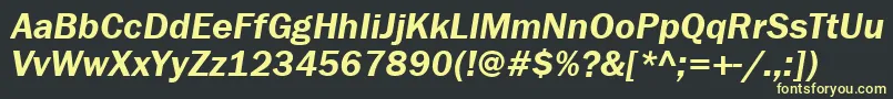 FranklingothdemiettItalic Font – Yellow Fonts on Black Background
