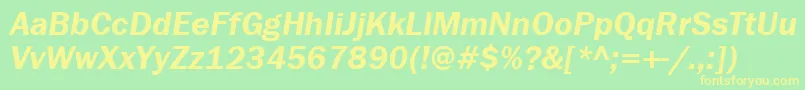 FranklingothdemiettItalic Font – Yellow Fonts on Green Background