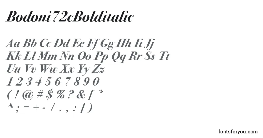 Bodoni72cBolditalic Font – alphabet, numbers, special characters