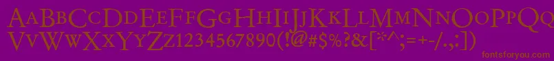 Подробнее о шрифте Garamondno2dcdreg Шрифт Garamondno2dcdreg – коричневые шрифты на фиолетовом фоне