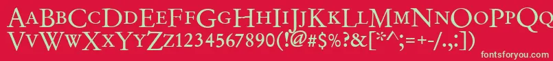 Garamondno2dcdreg Font – Green Fonts on Red Background