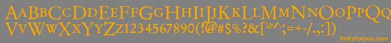 Подробнее о шрифте Garamondno2dcdreg Шрифт Garamondno2dcdreg – оранжевые шрифты на сером фоне
