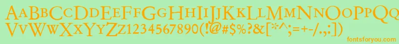 Garamondno2dcdreg Font – Orange Fonts on Green Background