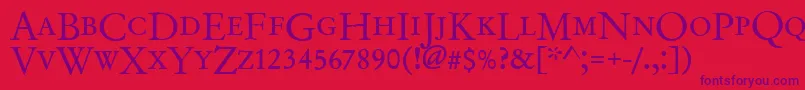 Подробнее о шрифте Garamondno2dcdreg Шрифт Garamondno2dcdreg – фиолетовые шрифты на красном фоне