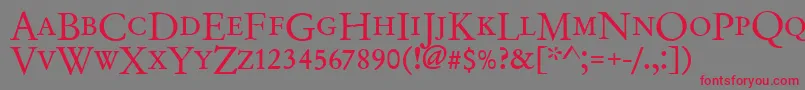 Garamondno2dcdreg Font – Red Fonts on Gray Background
