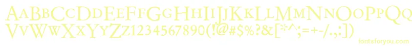 Weitere Informationen zur Garamondno2dcdreg-Schriftart Garamondno2dcdreg-Schriftart – Gelbe Schriften auf weißem Hintergrund