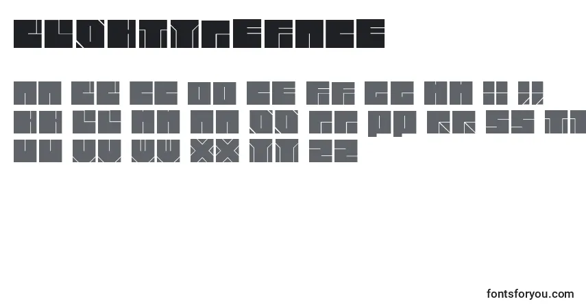 Schriftart Bloktypeface – Alphabet, Zahlen, spezielle Symbole