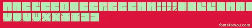 Fonte Bloktypeface – fontes verdes em um fundo vermelho