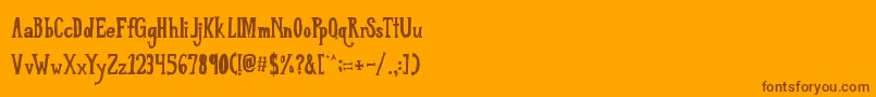 Fonte LoveTilKilled – fontes marrons em um fundo laranja