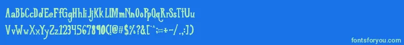 LoveTilKilled Font – Green Fonts on Blue Background