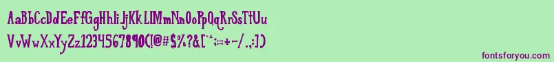 LoveTilKilled Font – Purple Fonts on Green Background