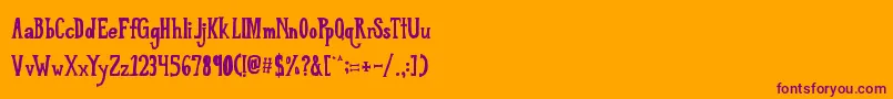 LoveTilKilled-Schriftart – Violette Schriften auf orangefarbenem Hintergrund