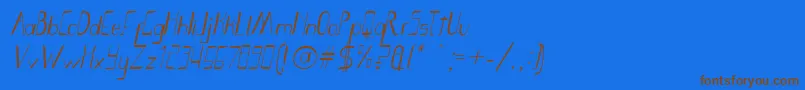 SmothBightItalicPorKustren Font – Brown Fonts on Blue Background