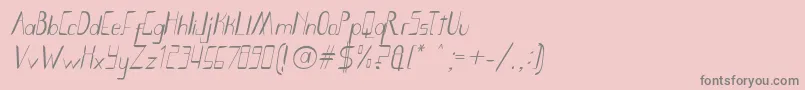 SmothBightItalicPorKustren Font – Gray Fonts on Pink Background