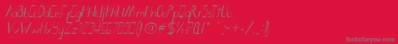 SmothBightItalicPorKustren Font – Gray Fonts on Red Background