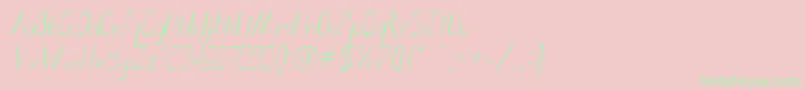 SmothBightItalicPorKustren Font – Green Fonts on Pink Background