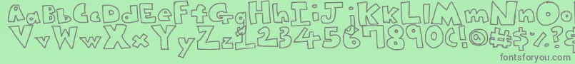 YujinBubbles Font – Gray Fonts on Green Background