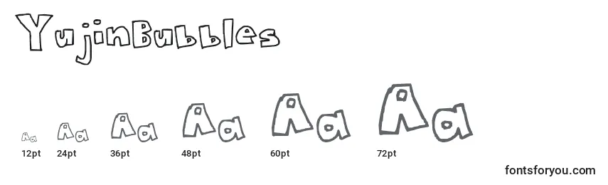 Размеры шрифта YujinBubbles