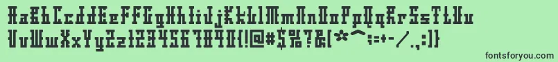 Dsayaksc Font – Black Fonts on Green Background