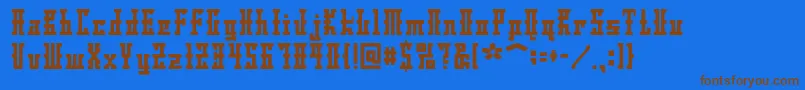 Dsayaksc Font – Brown Fonts on Blue Background