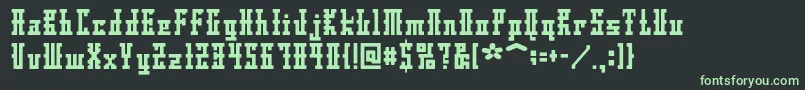 Dsayaksc-fontti – vihreät fontit mustalla taustalla