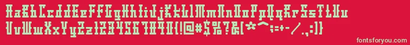 フォントDsayaksc – 赤い背景に緑の文字