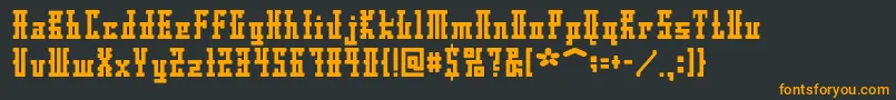 フォントDsayaksc – 黒い背景にオレンジの文字