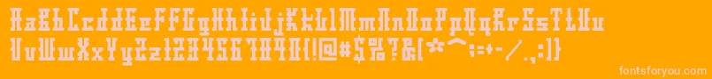Dsayaksc-Schriftart – Rosa Schriften auf orangefarbenem Hintergrund