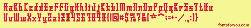 Шрифт Dsayaksc – красные шрифты на жёлтом фоне