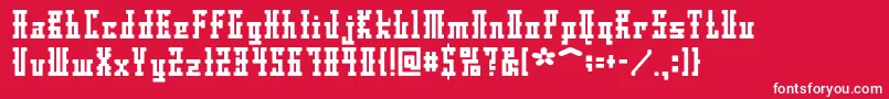 フォントDsayaksc – 赤い背景に白い文字