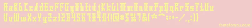 Dsayaksc-Schriftart – Gelbe Schriften auf rosa Hintergrund